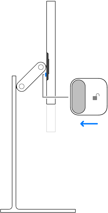 Primer plano del bloqueo del conector magnético desbloqueándose.