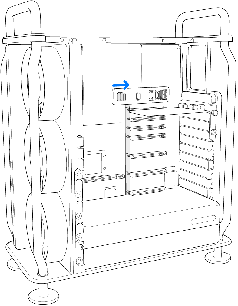 การเลื่อนสลักจัดเก็บ PCI ไปทางขวา