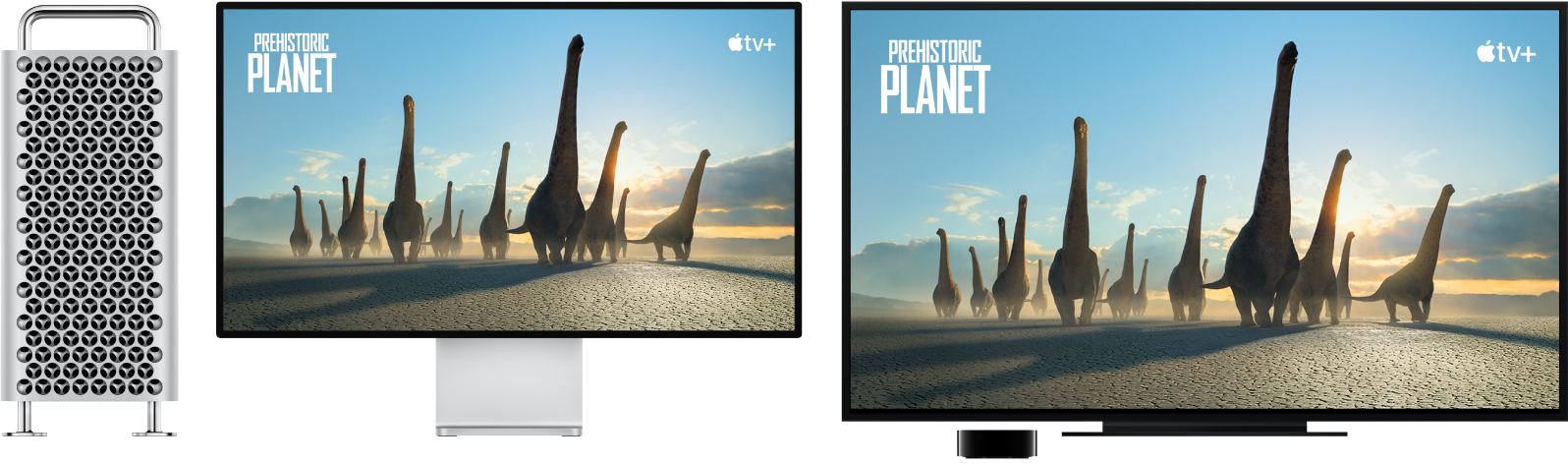 使用 Apple TV 在大型 HDTV 上鏡像輸出 Mac Pro 的內容。