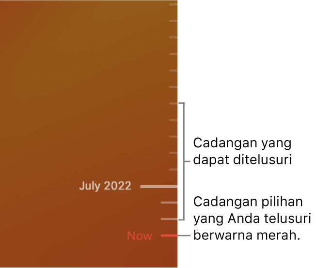 Timeline cadangan Time Machine.