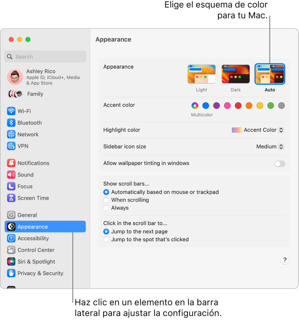 La ventana de Configuración del Sistema.