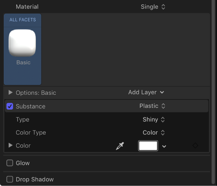 3D-Textinformationsfenster mit Material „Standard Weiß“