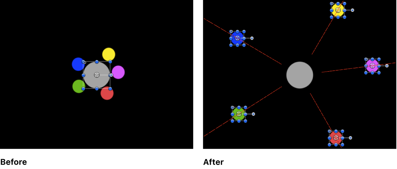 Canvas showing example of Repel behavior