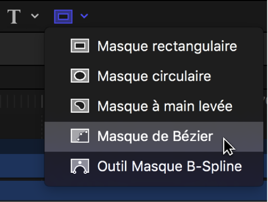 Outil Masque de Bézier dans la barre d’outils du canevas