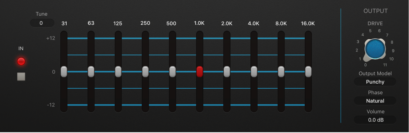 Das Fenster „Vintage Graphic EQ“