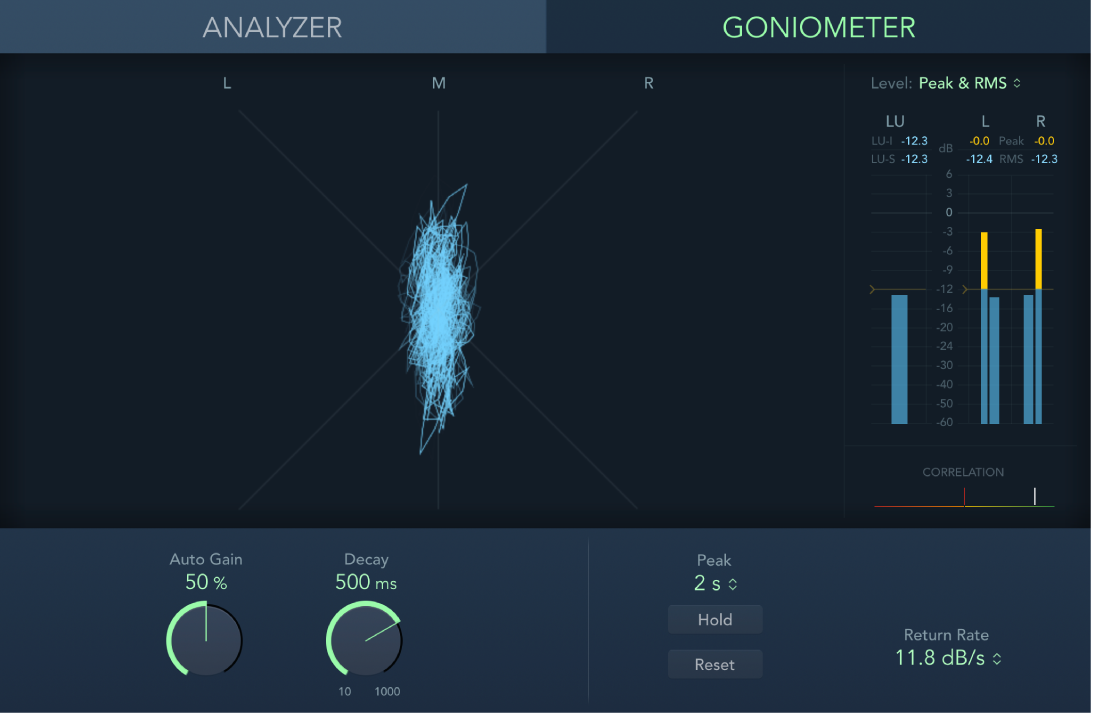 The MultiMeter Goniometer controls.