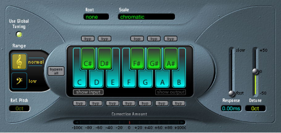 The Pitch Correction window.