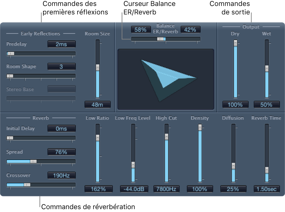 Fenêtre PlatinumVerb avec différentes zones de commandes.