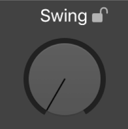 Abbildung. Swing-Drehregler im Drummer-Editor