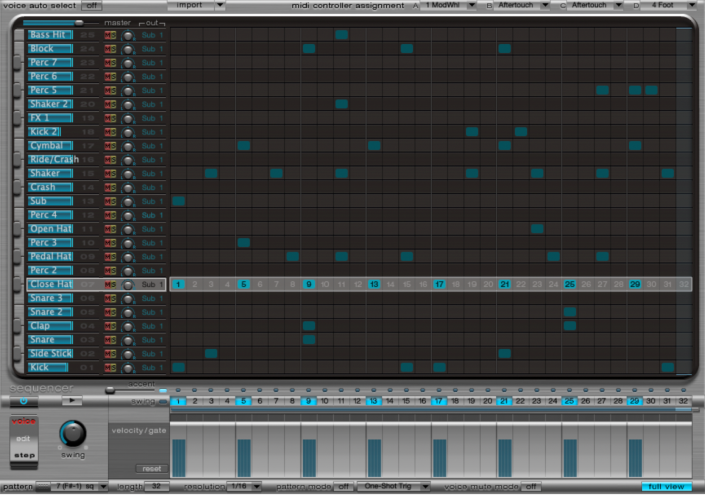 Abbildung. Step Sequencer im Full View-Modus