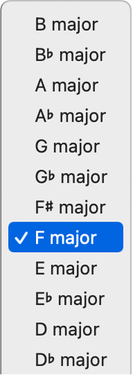 Figure. Key pop-up menu in the LCD.