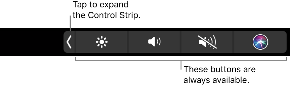 Figure. Touch Bar Control Strip.