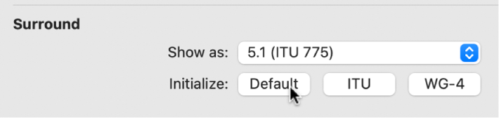 Figure. Initialize buttons in Surround settings.