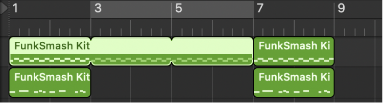 Figure. Tracks area showing region looped until the next region on the track.