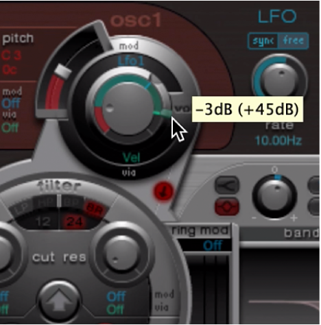 Figure. Oscillator 1 velocity set to zero.