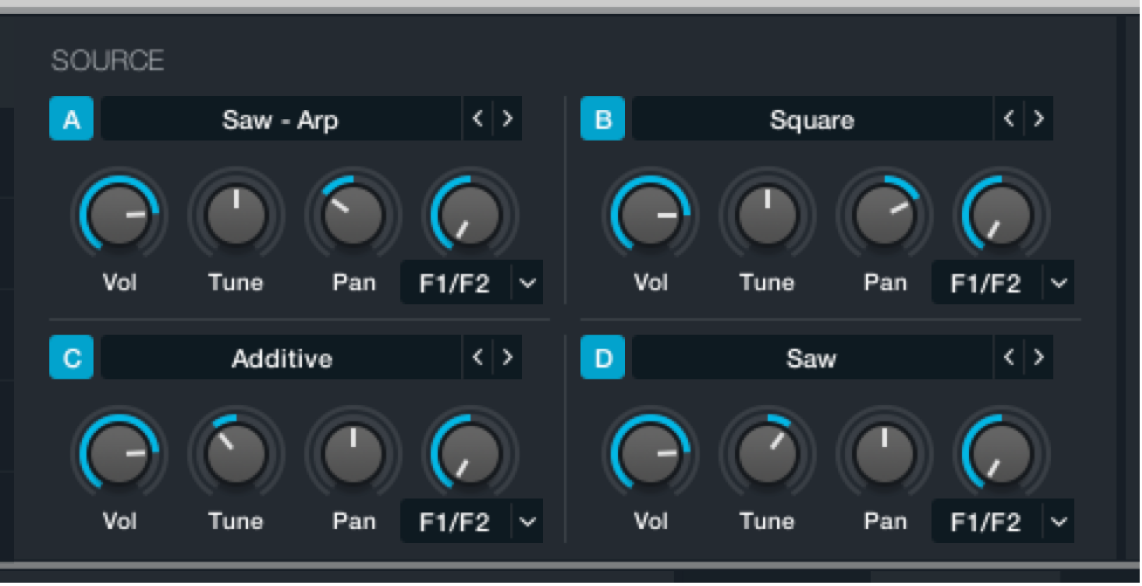 Figure. Source master controls.