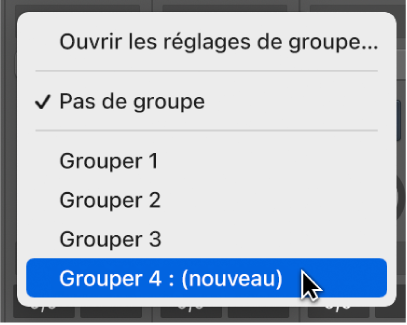 Figure. Slot de groupe indiquant l’appartenance à un groupe de tranches de console.