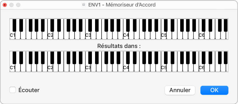 Figure. Fenêtre Mémoriseur d’accord.