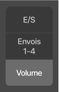 Figure. Boutons qui permettent de modifier la présentation Table de mixage.