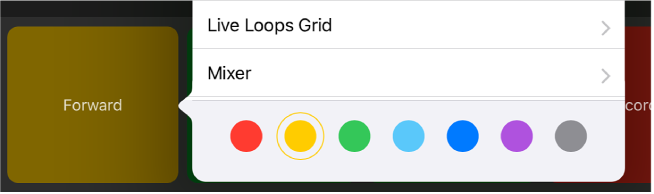 Figure. Key Commands pop-up menu.