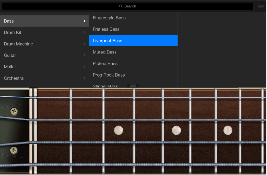 Figure. Bass Touch Instrument with Library.