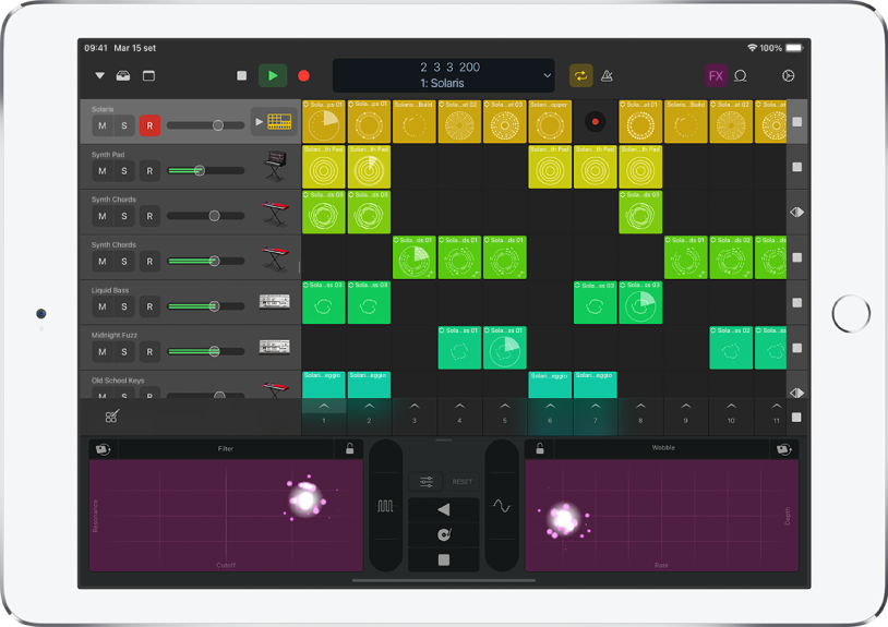 Logic Remote che mostra un progetto in riproduzione.