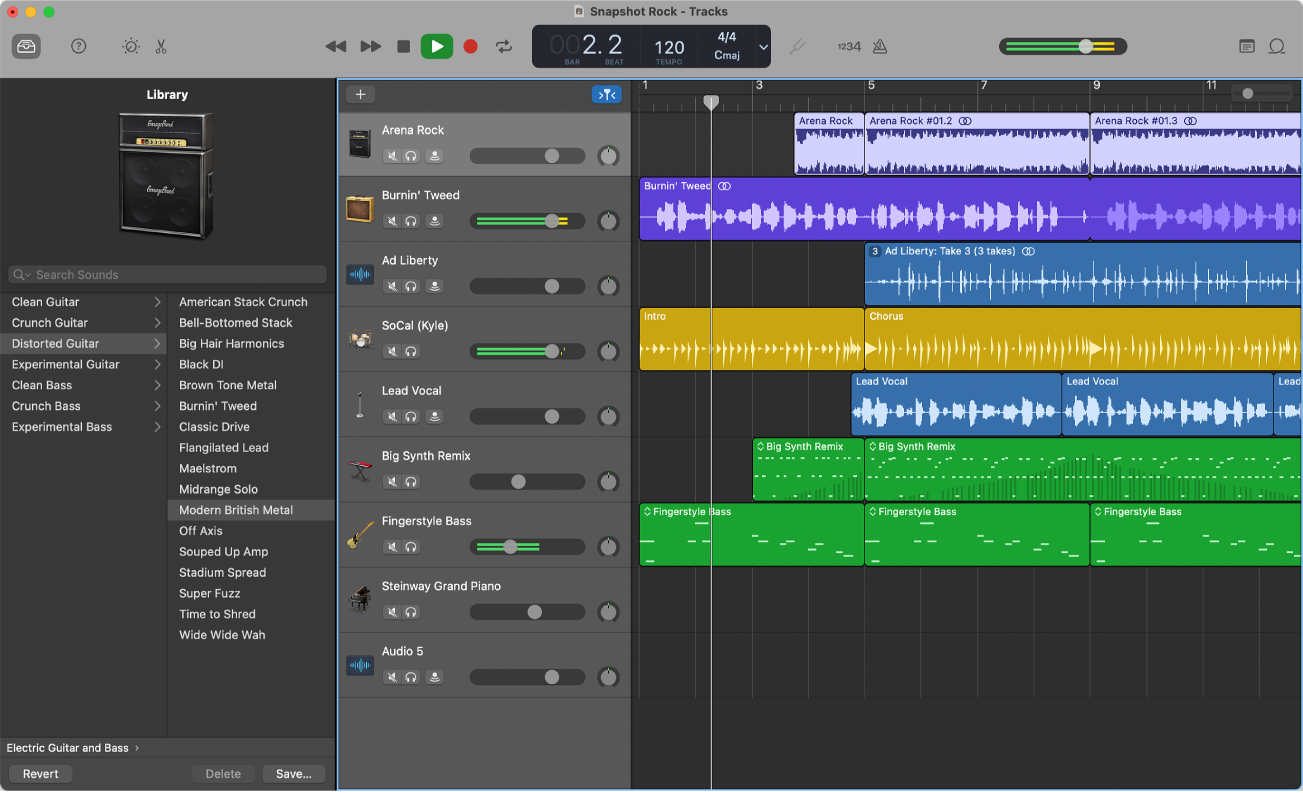 GarageBand project.