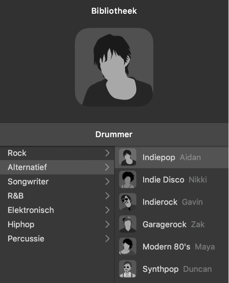 Infokaart in de Drummer-editor.