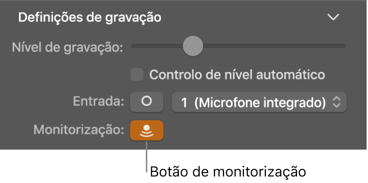 Botão “Monitorização de entrada” no inspetor de Smart Controls.