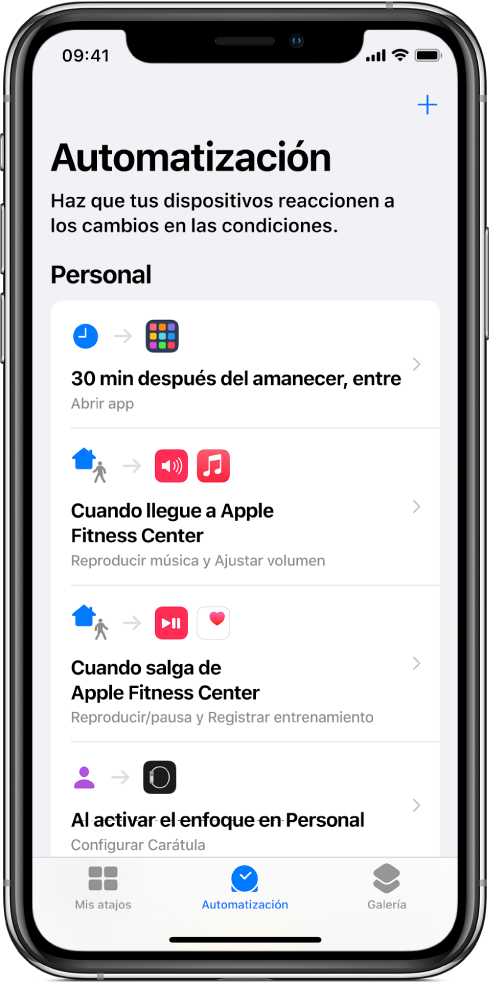 Lista de automatizaciones personales en Atajos