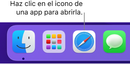 El icono de Safari en el Dock.