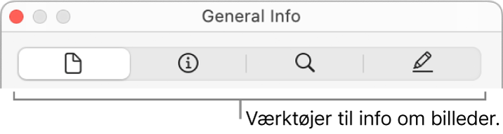 Værktøjerne til billedinfo.