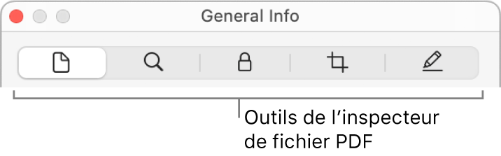 Outils de l’inspecteur de fichiers PDF.