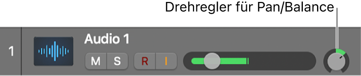 Abbildung. Drehregler „Pan/Balance“ der Spur