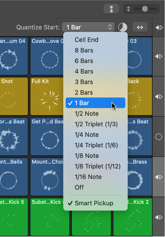 Figure. Quantize Start value for the grid.