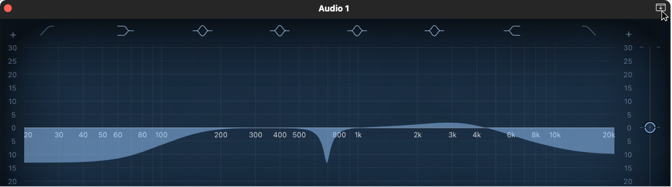 Figure. Pointing to the icon at the top-right corner of the plug-in window.