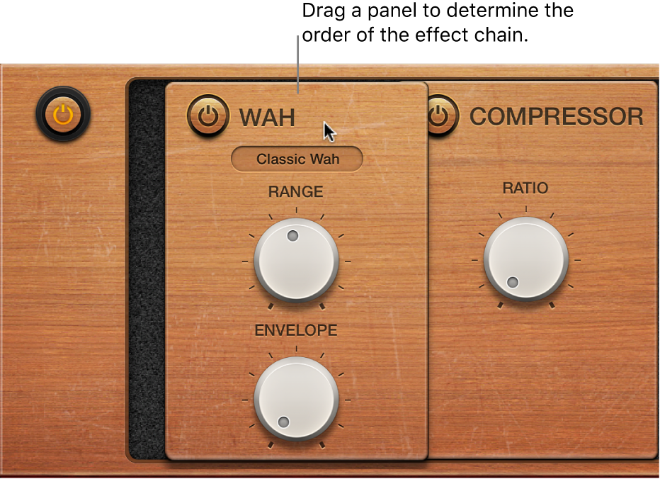 Figure. Vintage Clav effects being repositioned.