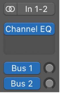 Figure. The EQ area at the top of the channel strip.