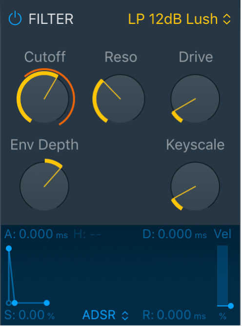 Figure. Quick Sampler filter parameters.