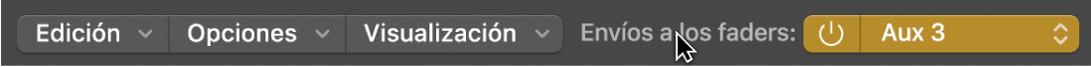 Ilustración. Menú desplegable “Envíos a los faders” en el menú Mezclador.