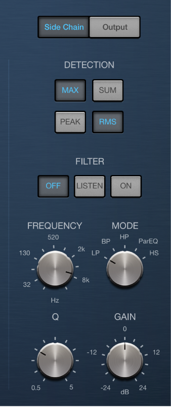 図。Compressorのサイドチェーンパラメータ。