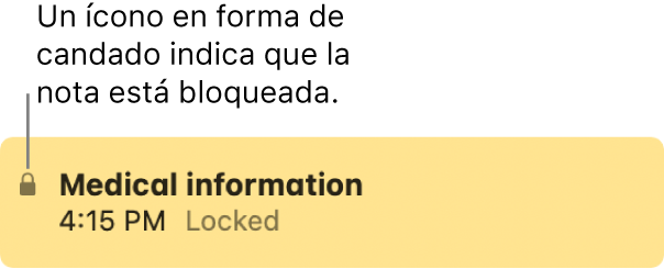 Nota bloqueada con un candado en el lado izquierdo.