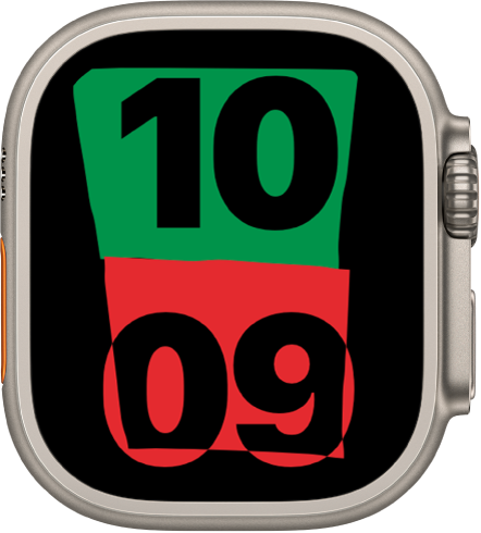 The Unity watch face showing the current time in the center of the screen.