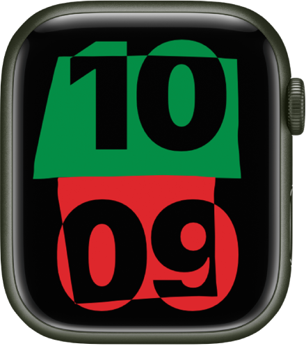 The Unity watch face showing the current time in the center of the screen.