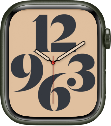 The Typograph watch face showing the time using Arabic numerals.