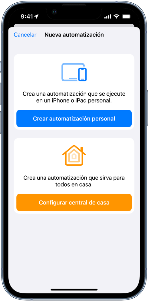 Nueva automatización cuando ya existe una automatización en la app Atajos.