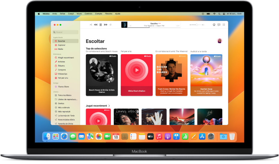 La finestra de l’Apple Music amb “Escoltar ara”.