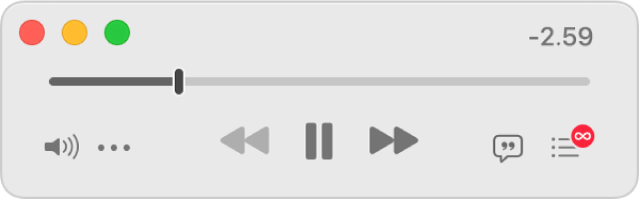 MiniPlayer Musik yang lebih kecil, hanya menampilkan kontrol (dan bukan gambar album).