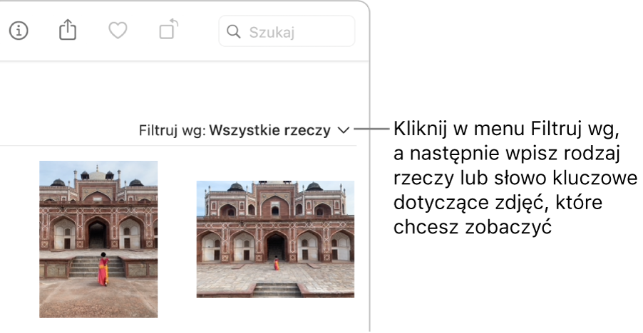 Menu podręczne Filtruj wg ustawione na wyświetlanie wszystkich elementów.