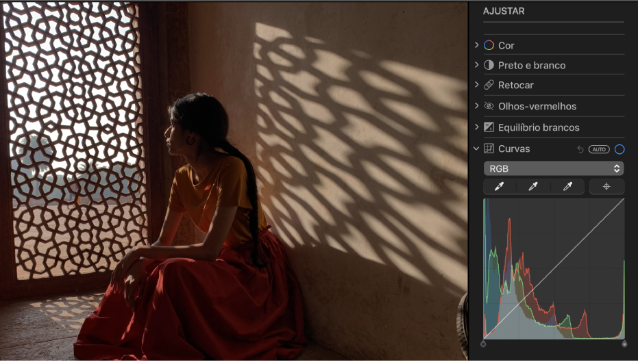 Uma fotografia antes dos ajustes das curvas.